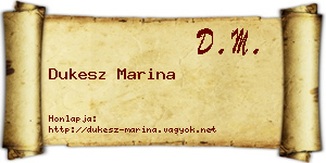 Dukesz Marina névjegykártya